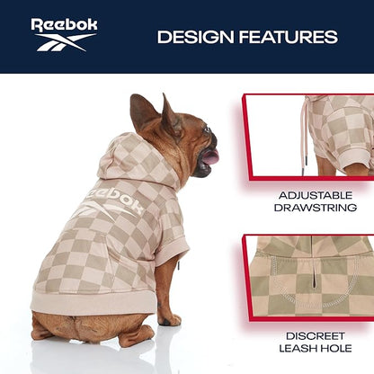 Reebok Dog Hoodie – Fleece Dog Sweater with Leash Hole, Cold Winter Dog Sweatshirt for Small Medium and Large Dogs, Premium Dog Fall Sweater Pullover Hoodie, Cozy Warm Perfect Dog Christmas Outfit