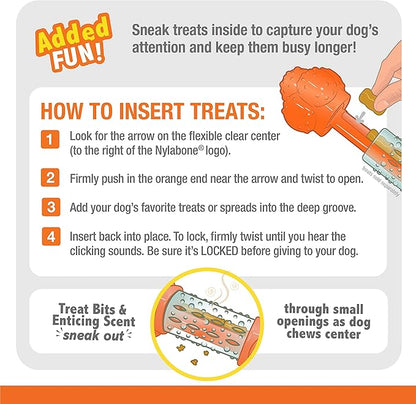 Nylabone Strong Chew Sneaky Snacker Treat Toy for Dogs, Interactive Dog Enrichment Chew Toys, Bacon Flavor, Large/Giant - Up to 50 lbs. (1 Count)