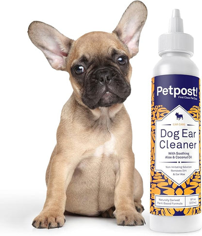Petpost | Dog Ear Cleaner - Natural Coconut Oil Solution - Best Remedy for Odor - Dog Ear Problems - Chemical & Irritant Free 8 oz.