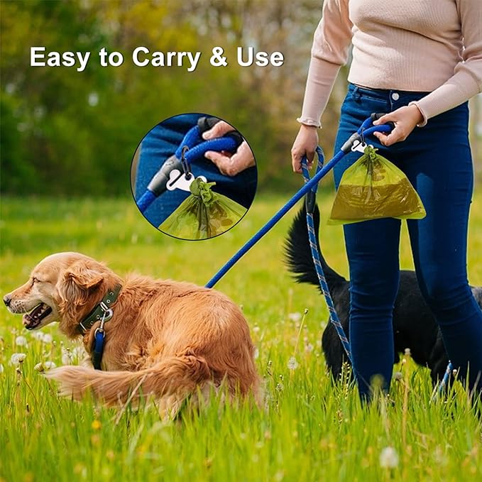 2Packs Dog Poop Bag Holder for Leash Attachment Dog Poop Bag Dispenser Dog Waste Bag Dispensers for Leash Accessory Dog Poop Bag Holders Fits Dog Leash Include Hand Free Holder Metal Carriers, Black