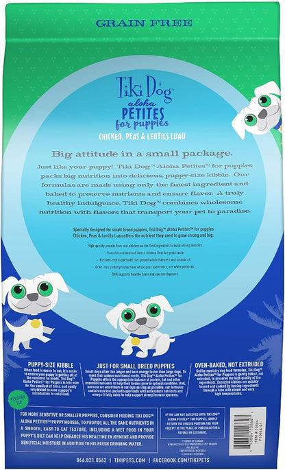 Tiki Dog Born Carnivore Baby for Dogs, Chicken, Peas and Lentils Recipe, Grain-Free Dry Dog Food Baked with Fresh Meat & Superfoods, For Puppies 5 weeks and older, 3.5 lbs. Bag - SKU 10864