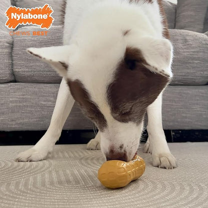 Nylabone Strong Chew Fillable Peanut Dog Chew Toy - Fun & Cute Dog Toys for Aggressive Chewers, Durable Dog Toys, Allergen-Free Peanut Butter Flavor, Medium/Wolf (1 Count)