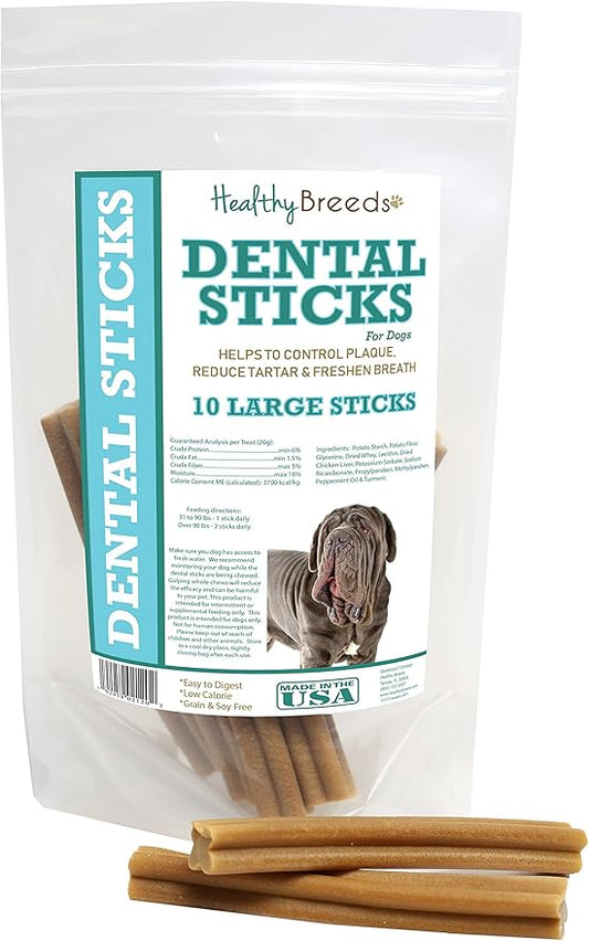 Healthy Breeds Neapolitan Mastiff Dental Sticks Large 10 Count