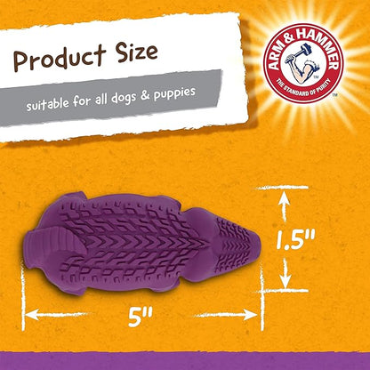 Arm & Hammer for Pets Super Treadz Mini Gator Dental Chew Toy for Dogs | Best Dental Dog Chew Toy | Dog Dental Chew Toys Reduce Plaque & Tartar Buildup Without Brushing | for Dogs up to 25 Lbs