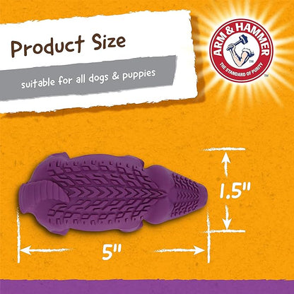 Arm & Hammer for Pets Super Treadz Mini Gator Dental Chew Toy for Dogs Best Dental Dog Chew Toy Dog Dental Chew Toys Reduce Plaque & Tartar Buildup Without Brushing (Pack of 1)