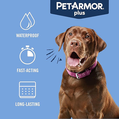 PetArmor Plus Flea and Tick Prevention for Dogs, Dog Flea and Tick Treatment, 3 Doses, Waterproof Topical, Fast Acting, Large Dogs (45-88 lbs)