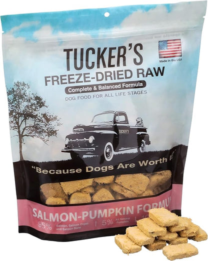 Tucker's Raw Frozen Freeze Dried Raw Dog Food, Salmon & Pumpkin Formula 12oz