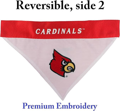 Pets First Collegiate Pet Accessories, Reversible Bandana, Louisville Cardinals, Large/X-Large