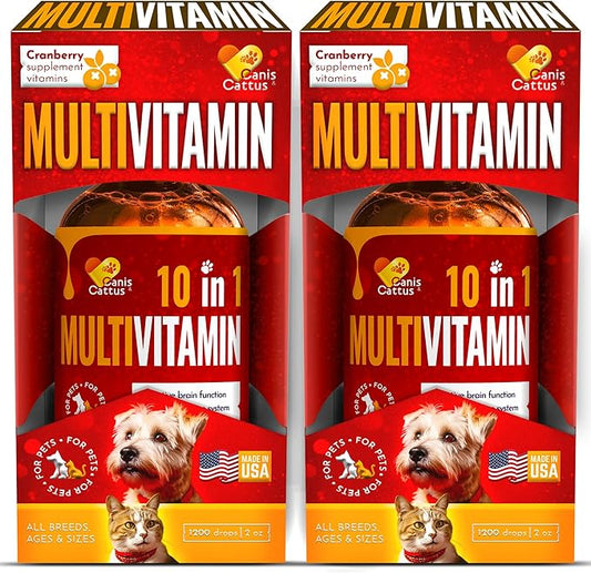 Multivitamin for Dogs | Cat Multivitamin | Dog Vitamins and Supplements | Cat Supplements & Vitamins | Dog Supplements & Vitamins | Pet Honesty Multivitamin 10-in-1 | Vitamins for Dogs | 2 Pack