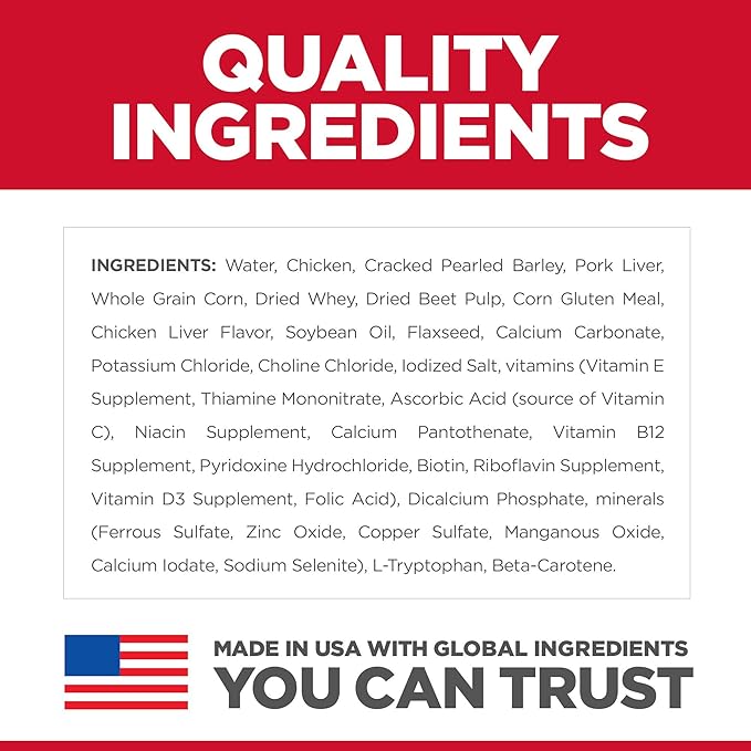 Hill's Science Diet Adult 7+, Senior Adult 7+ Premium Nutrition, Wet Dog Food, Chicken & Barley Loaf, 13 oz Can, Case of 12