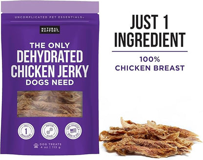 Natural Rapport Chicken Jerky Dog Treats - The Only Chicken Tender Jerky Dogs Need - All Natural Dog Treats for Small and Large Dogs (4 oz)