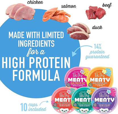 Tiki Dog Meaty Wet Dog Food, Variety Pack, 3 oz. Cups (10 Count)