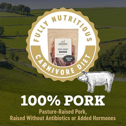 Farm Hounds Pork Kidney Jerky Treats for Dogs, Premium Dried Dog Treats, High Protein Training Treat for Small & Large Dogs, Natural & Healthy Dog Treats, Made in USA, Pork Kidney 4oz
