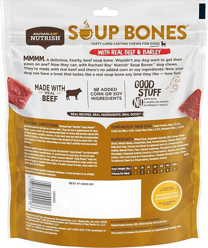 Nutrish Rachael Ray Beef, Pea & Brown Rice 40 Pounds Dry Dog Food (Packaging May Vary) + Beef Recipe 11 Count Soup Bones Bundle