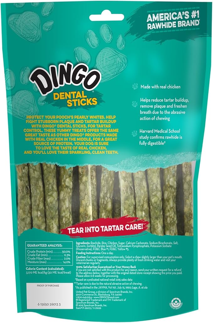 Dingo Tartar And Breath Dental Sticks For All Dogs, 20 Sticks Per Pack