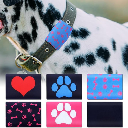 6 Pcs Dog Tag Silencer for Pet Collar Pet Tag Silencer Dog Tag Holder Dog Tag Cover Pet Quiet ID Tag Bag Holder Protector for Dogs Cats Pets