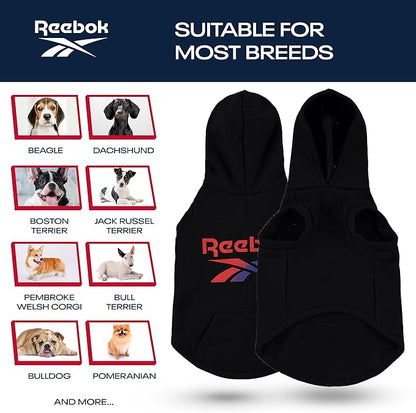 Reebok Dog Hoodie – Fleece Dog Sweater with Leash Hole, Cold Winter Dog Sweatshirt for Small Medium and Large Dogs, Premium Dog Fall Sweater Pullover Hoodie, Cozy Warm Perfect Dog Christmas Outfit