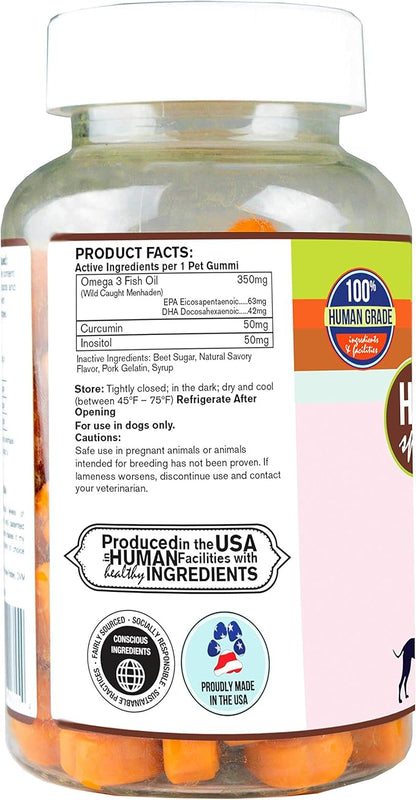 Licks Pill-Free Dog Skin and Allergy Gummies - Omega 3 Dog Allergy Relief - Dog Vitamins & Supplements for Itch Relief - Turmeric Supplement for Dog Skin - Dog Vitamin Gummies - 90 Gummies