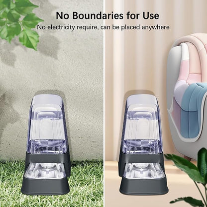 Automatic Dog Water Dispenser, Gravity Cat Water Dispenser with Stainless Steel Bowl, 100% BPA-Free, 5L Large Capacity Pet Water Dispenser for Cats Dogs Pets