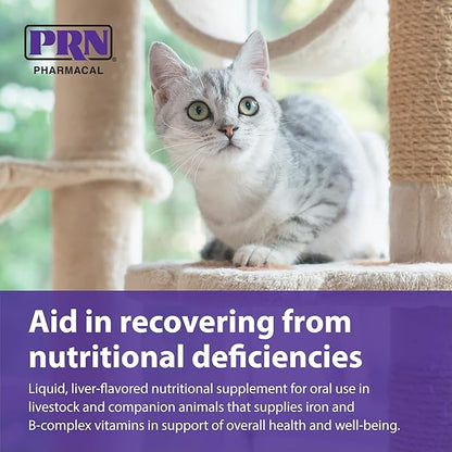 PRN Pharmacal Liqui-Tinic 4X - Iron & Vitamins Oral Nutritional Supplement for Pets- Liver-Flavored Supplement with Iron & B-Complex Vitamins to Support Wellness - 2 fl oz (3 Pack)