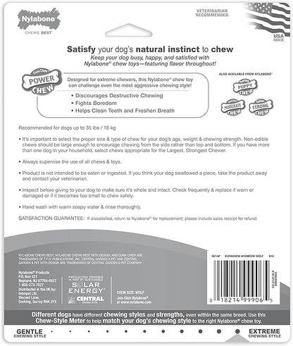 Nylabone Power Chew Wishbone Chew Toy for Dogs, Indestructible Chew Toys for Aggressive Chewers, Original Flavor, Medium up to 35 lbs. (1 Count)