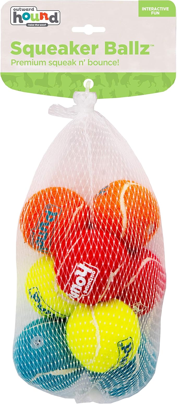 Outward Hound Squeaker Ballz Fetch Dog Toy, XS, 8-Pack