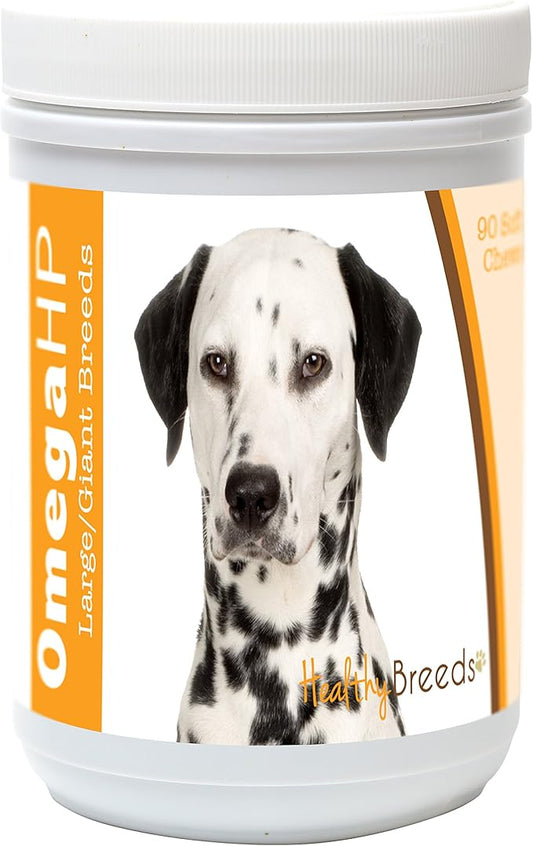 Healthy Breeds Dalmatian Omega HP Fatty Acid Skin and Coat Support Soft Chews 90 Count