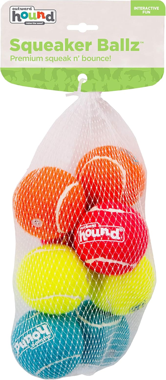 Outward Hound Squeaker Ballz Fetch Dog Toy, Small, 8- Pack