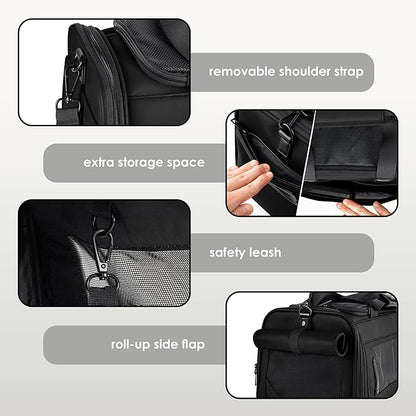 TSA Airline Approved PU Leather Luxury Pet Carrier - Size XS/S - for Small Dogs and Cats
