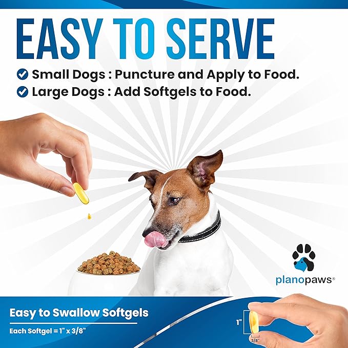 Omega 3 Fish Oil for Dogs - Salmon Oil for Dogs - Dog Fish Oil Supplement May Help Shedding, Allergy, Itch Relief - Supports Dry Skin, Joints - Dog Skin and Coat Supplement - 90 Fish Oil Pills EPA DHA