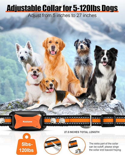 Dog Shock Collar - 4000Ft Waterproof Dog Training Collar with Remote for 5-120lbs Small Medium Large Dogs, 3 Channels, Rechargeable E Collars with Beep Vibration Safe Shock Modes (Orange)
