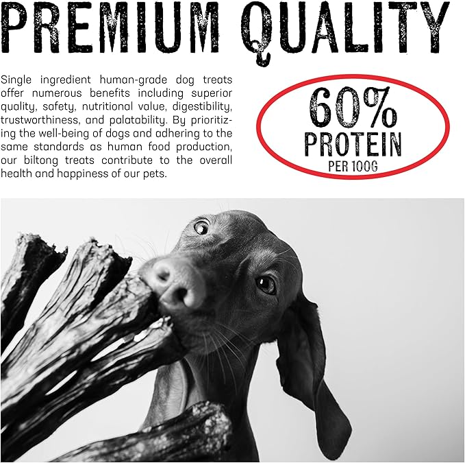 Biltong Style Venison Jerky Liver Cutlets for Pets, Ultra Premium Single Ingredient All Natural Air Dried Dog Jerky Treats, 8 oz