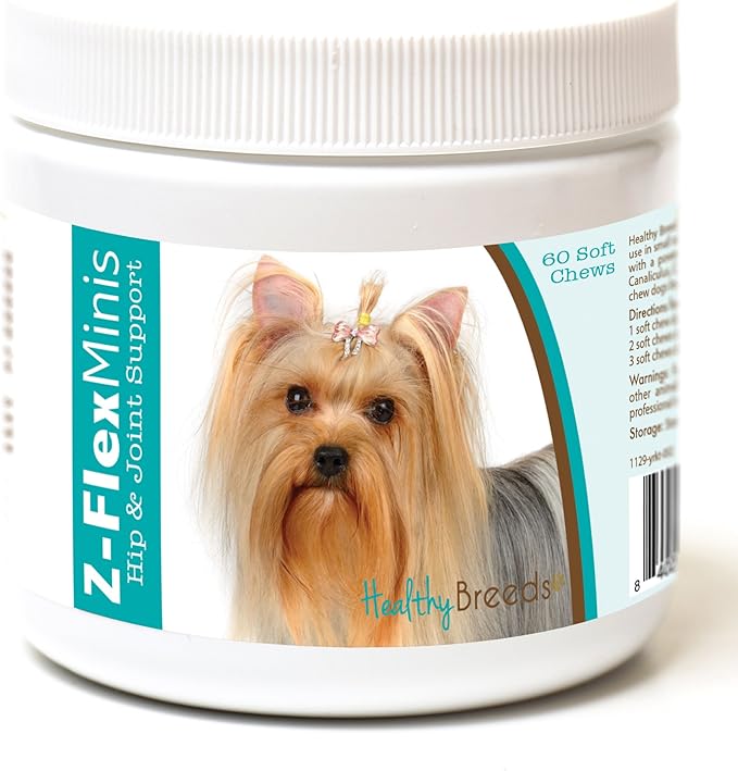 Healthy Breeds Yorkshire Terrier Z-Flex Minis Hip and Joint Support Soft Chews 60 Count