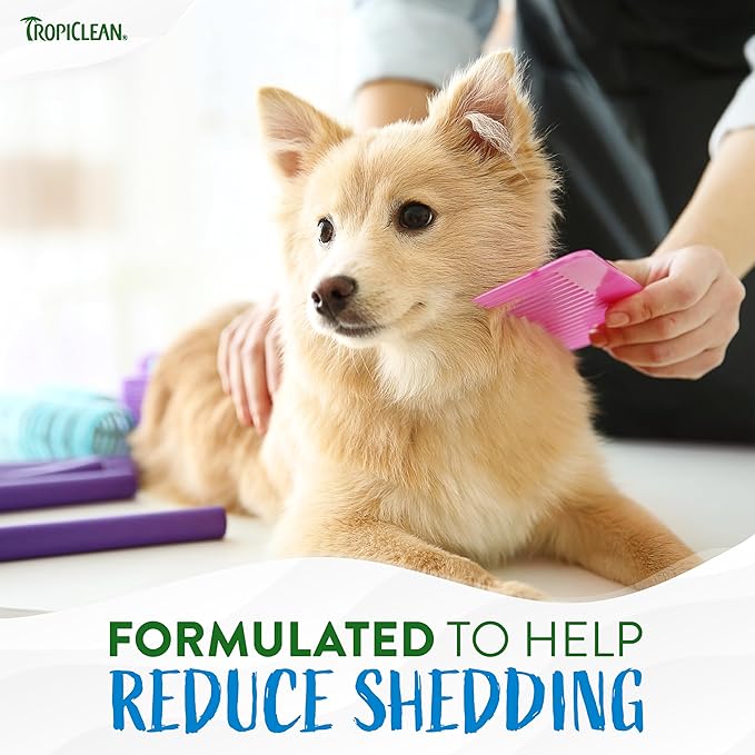 TropiClean Lime & Coconut Deshedding Dog Shampoo for Shedding Control | Natural Pet Shampoo Derived from Natural Ingredients | Cat Friendly | Made in the USA | 2.5 gal.