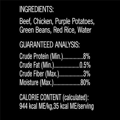 CESAR SIMPLY CRAFTED Adult Soft Wet Dog Food Meal Topper Beef, Chicken, Purple Potatoes, Green Beans & Red Rice, 1.3 oz. Tubs, (Pack of 10)