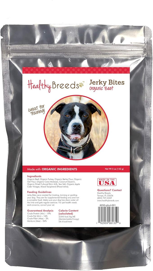 Healthy Breeds Pit Bull Jerky Bites Beef Recipe Dog Treats 5 oz