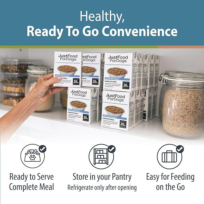 JustFoodForDogs Pantry Fresh Wet Dog Food, Complete Meal or Dog Food Topper, for Joint Health, Skin Health, Allergies, Joint & Skin Support, Pork & Quinoa - 12.5 oz (Pack of 12)