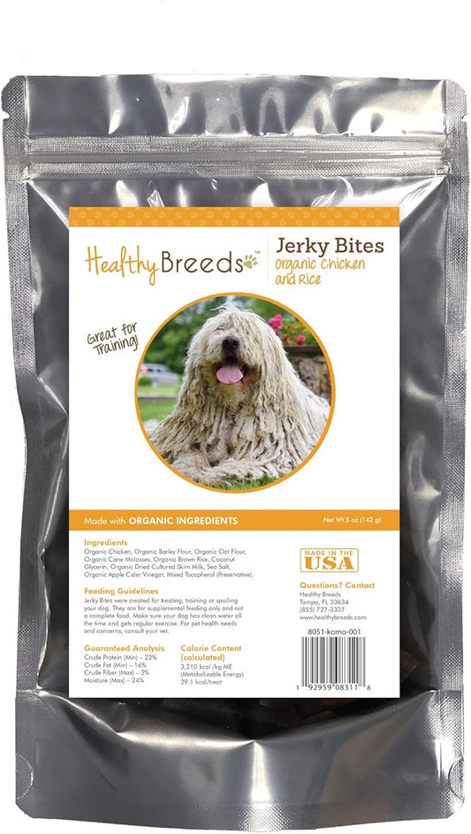 Healthy Breeds Komondorok Jerky Bites Chicken & Rice Recipe Dog Treats 5 oz
