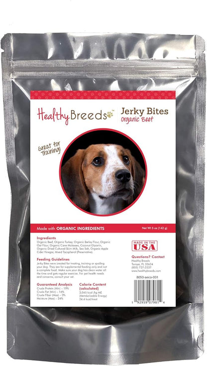 Healthy Breeds American English Coonhound Jerky Bites Beef Recipe Dog Treats 5 oz