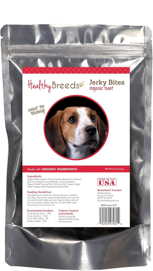 Healthy Breeds American English Coonhound Jerky Bites Beef Recipe Dog Treats 5 oz