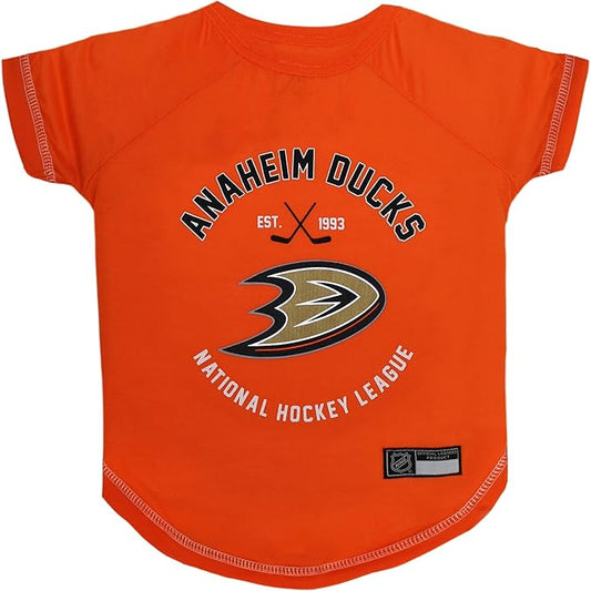 Pets First NHL Anaheim Ducks Tee Shirt for Dogs & Cats, Small. - are You A Hockey Fan? Let Your Pet Be an NHL Fan Too!