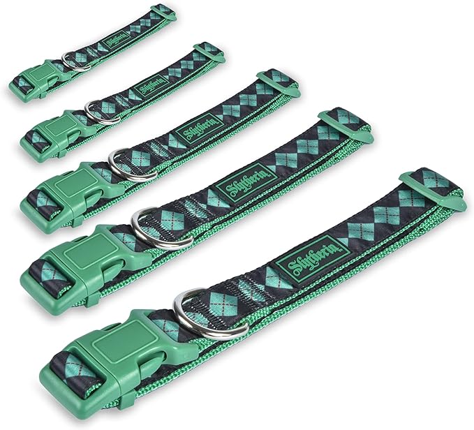 Harry Potter Slytherin Dog Collar in Size Extra Small | XS Dog Collar, Harry Potter Dog Collar | Harry Potter Dog Apparel & Accessories for Hogwarts Houses, Slytherin