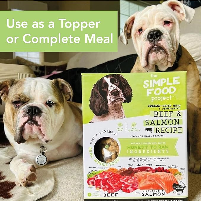 Simple Food Project The Freeze Dried Raw Dog Food Topper Featuring Organic Human Grade Ingredients [3 Pack Variety - 1oz Samples Bison, Duck and Lamb]