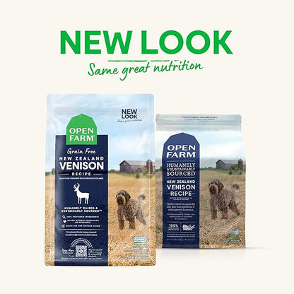 Open Farm New Zealand Venison Grain-Free Dry Dog Food, 100% Humanely Raised High-Protein Recipe with Non-GMO Superfoods and No Artificial Flavors or Preservatives, 11 lbs