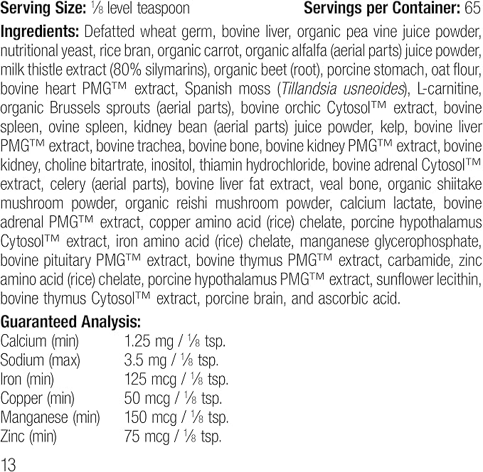 Standard Process - Canine Whole Body Support - Daily Supplement for Dogs - 25 Grams