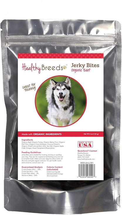Healthy Breeds Alaskan Malamute Jerky Bites Beef Recipe Dog Treats 5 oz