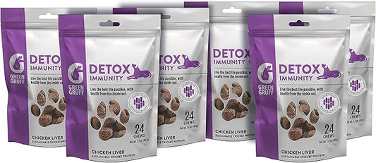 Green Gruff Probiotics & Digestive Enzymes for Dogs - Organic Immune Supplement with Protein, Multivitamin & Omega 3 Fish Oil - Made in USA - Allergy Relief - Canine Probiotic - (6 Pack, 144 Chews)