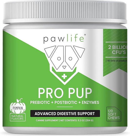 Probiotic Chews for Dogs - Pro Pup Dog Probiotics, Veterinarian Formulated Dog Probiotics and Digestive Enzymes, Dog Gut Health Probiotics, Natural Dog Gas Relief (Pumpkin Flavor)