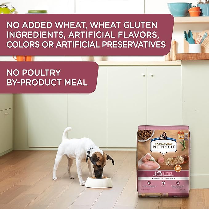 Nutrish Rachael Ray Little Bites Dry Dog Food, Chicken & Veggies Recipe for Small Breeds, 6 Pounds