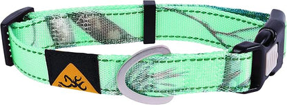 Browning Classic Preformance Webbing Pet Collar, Fully Adjustable, Available in Solid Colors and Camo Patterns, Realtree Xtra Seaglass, Medium